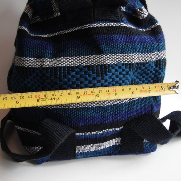 Artesanias Mr. Pinzon Woven Drawstring Boho Hippie Bag Rasta Back Pack Rainbow - Picture 5 of 11